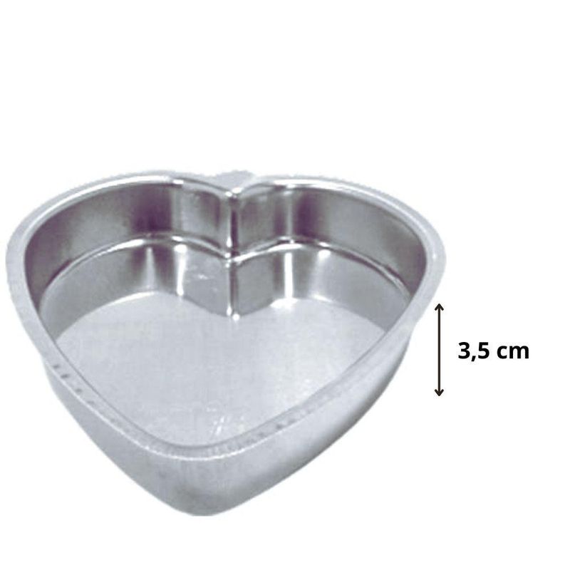 Forma de Alumínio Coração 19x19x3,5cm Tam 1 Ref. 255 Alumínio Circular (01 Unidade)