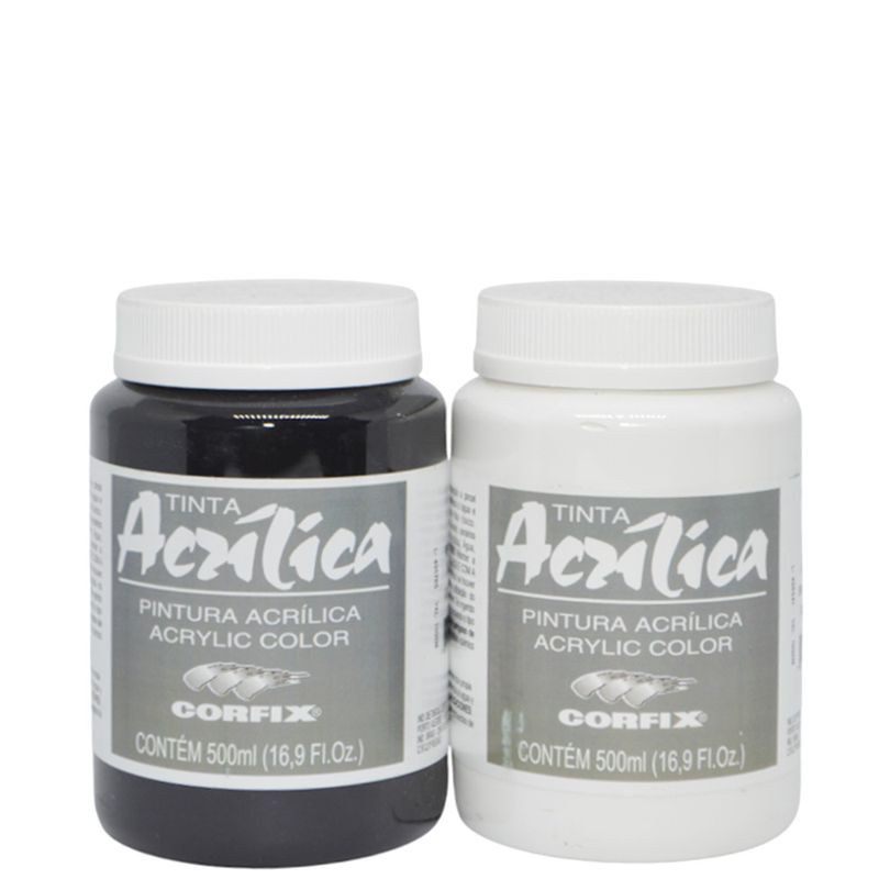 TintaAcrilicaAcrylicColor500mlGRICorfix1unidade65preto