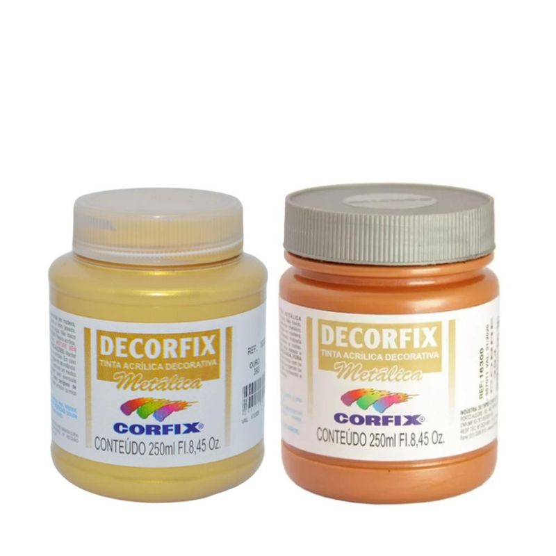 Tinta Acrílica Decorativa Decorfix Metálica 250ml Corfix (01 unidade)-393-ouro