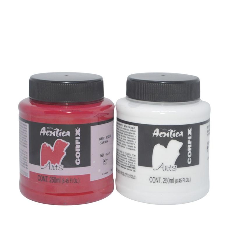 Tinta Acrílica Arts Pote 250ml G1 Corfix (01 unidade)-59-carmim