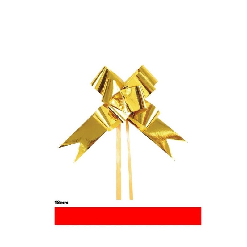 Laço Pronto Liso Metalizado Ouro Ref.: 1594156 1,8x36cm Cromus (10 unidades)