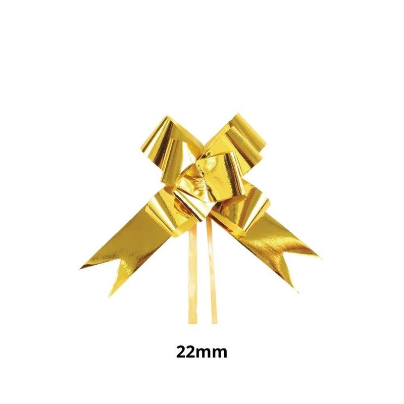 Laço Pronto Liso Metalizado Ouro Ref.: 1594157 2,2x42cm Cromus (10 unidades)