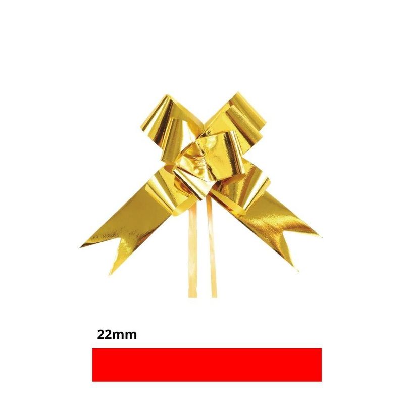 Laço Pronto Liso Metalizado Ouro Ref.: 1594157 2,2x42cm Cromus (10 unidades)