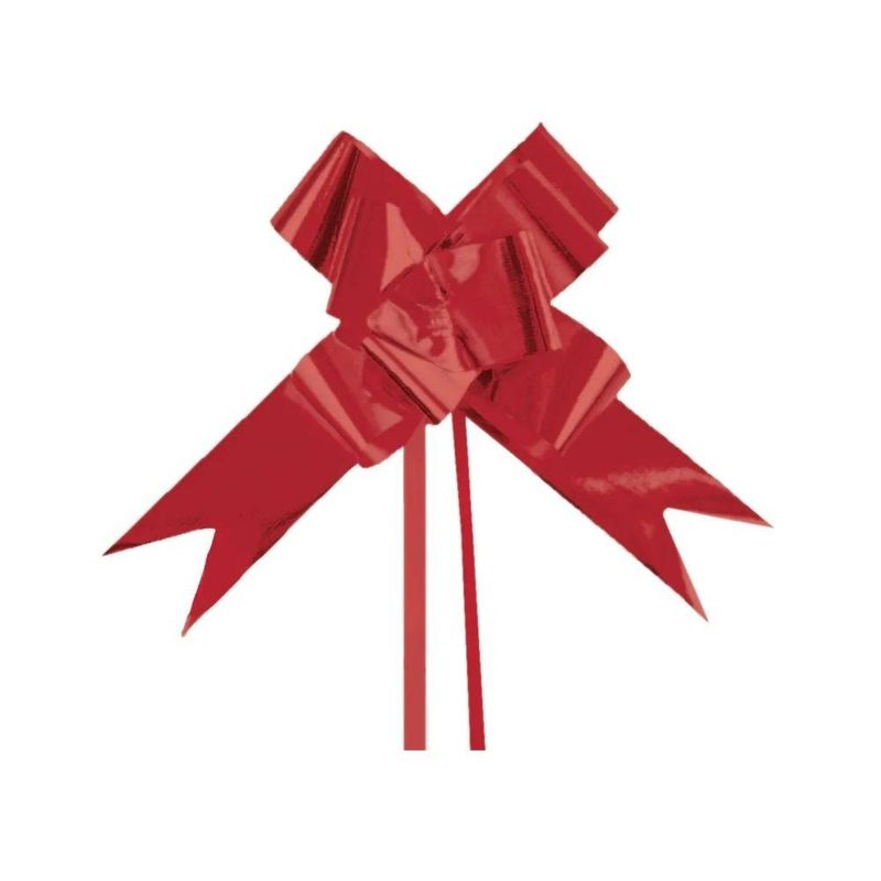 Laço Pronto Liso Metalizado Vermelho Ref.: 1594161 3x49cm Cromus (10 unidades)