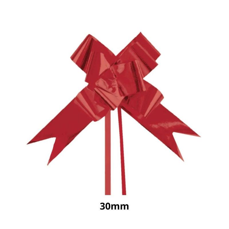 Laço Pronto Liso Metalizado Vermelho Ref.: 1594161 3x49cm Cromus (10 unidades)