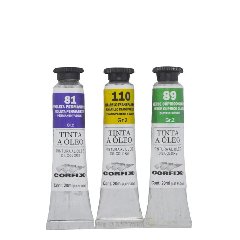 Tinta a Óleo Linha Artística e Artesanato GR 2 20ml Corfix (01 unidade)-110-Amarelo Transparente