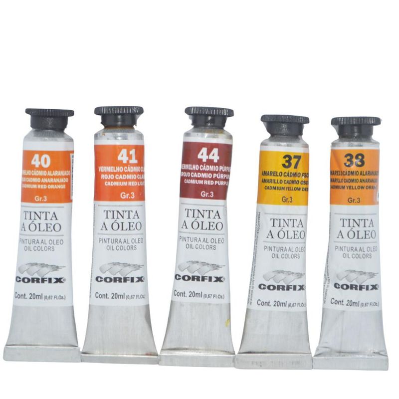 Tinta a Óleo Linha Artística e Artesanato GR 3 20ml Corfix (01 unidade)-38-Amarelo Cádmio Alaranjado