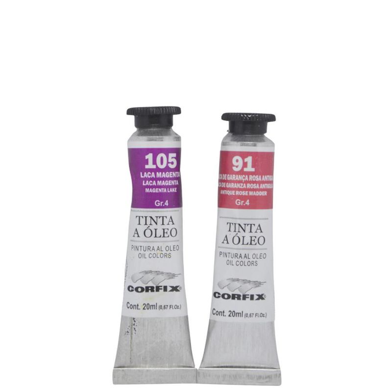 Tinta a Óleo Linha Artística e Artesanato GR 4 20ml Corfix (01 unidade)-91-Laca de Garança Rosa Antiga