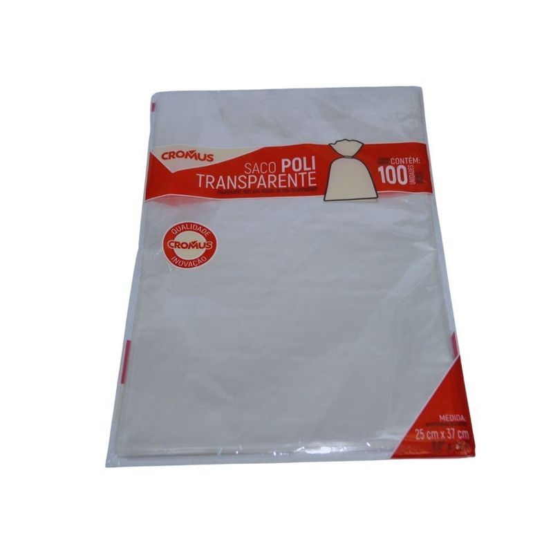 Saco-em-Polipropileno-Transparente-25x37cm-Ref.--051480-Cromus--100-Sacos-