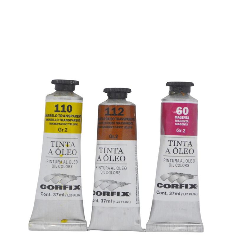 Tinta a Óleo Linha Artística e Artesanato GR 2 37ml Corfix (01 unidade)-112-Amarelo Óxido Transparente