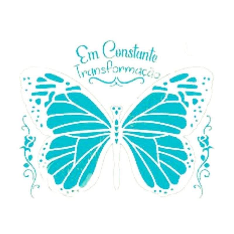 Stencil Simples de Acetato para Pintura 17x21cm Ref. STM-763 Borboleta em Constante Transformação Litoarte (01 Unidade)