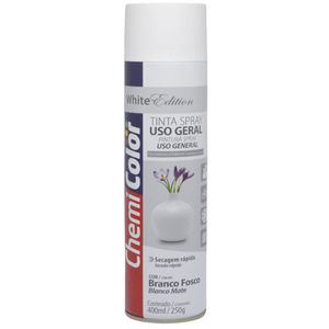 Tinta em Spray Uso Geral Chemi Color Edition Branco Fosco 400ml Baston (01 unidade)