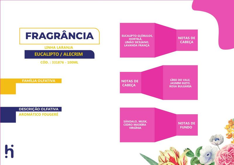 Essência Eucalipto e Alecrim para Domissanitários Linha Laranja Irmãos Haluli (100ml)