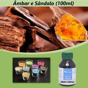 Essência Âmbar e Sândalo para Velas e Óleos Irmãos Haluli (100ml)