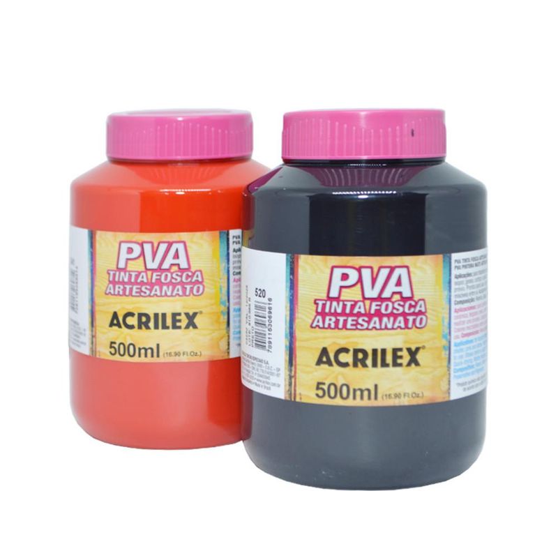 Tinta PVA Fosca para Artesanato 500ml Acrilex (01 unidade)-505-amarelo-ouro