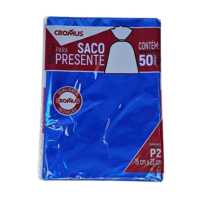 Saco-para-Presente-Metal-Azul-Intenso-15x22cm-Ref.--99060519-Cromus--50-unidades-