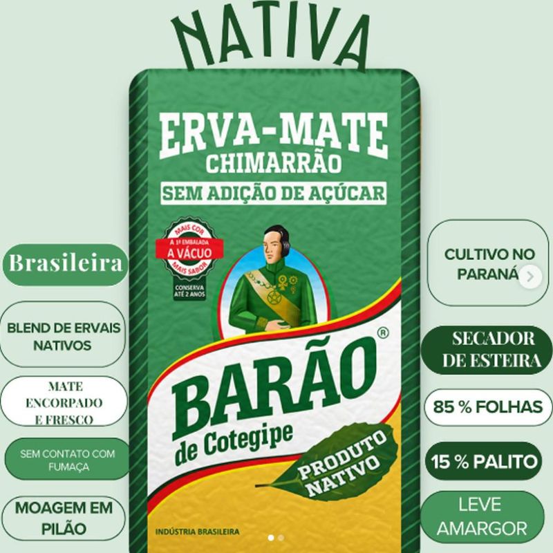 Erva-Mate--Produto-Nativo--Verde-a-vacuo-Barao--500-gramas-