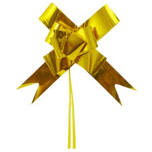 Laço Pronto Liso Metalizado Ouro Ref.: 1594158 3x49cm Cromus (10 unidades)