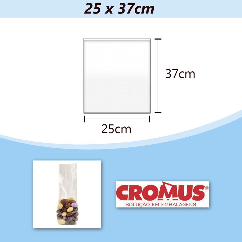 Saco-em-Polipropileno-Transparente-25x37cm-Ref.--051480-Cromus--100-Sacos-