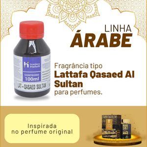 Essência LAT-Qasaed Sultan Compartilhável P/ Perfumes Linha Árabe Irmãos Haluli (100ml)