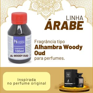 Essência AL-Woody OUD Compartilhável P/ Perfumes Linha Árabe Irmãos Haluli (100ml)