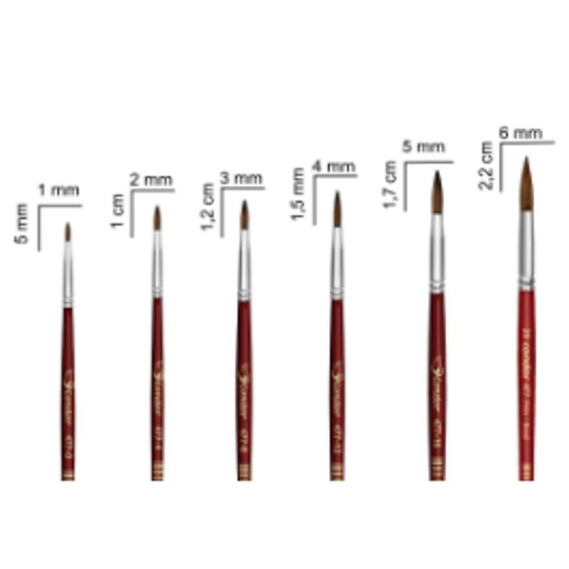 Pincel Artístico Redondo Ponta Pelo de Orelha de Boi Ref. 477 Condor (01 unidade)-Nº-0