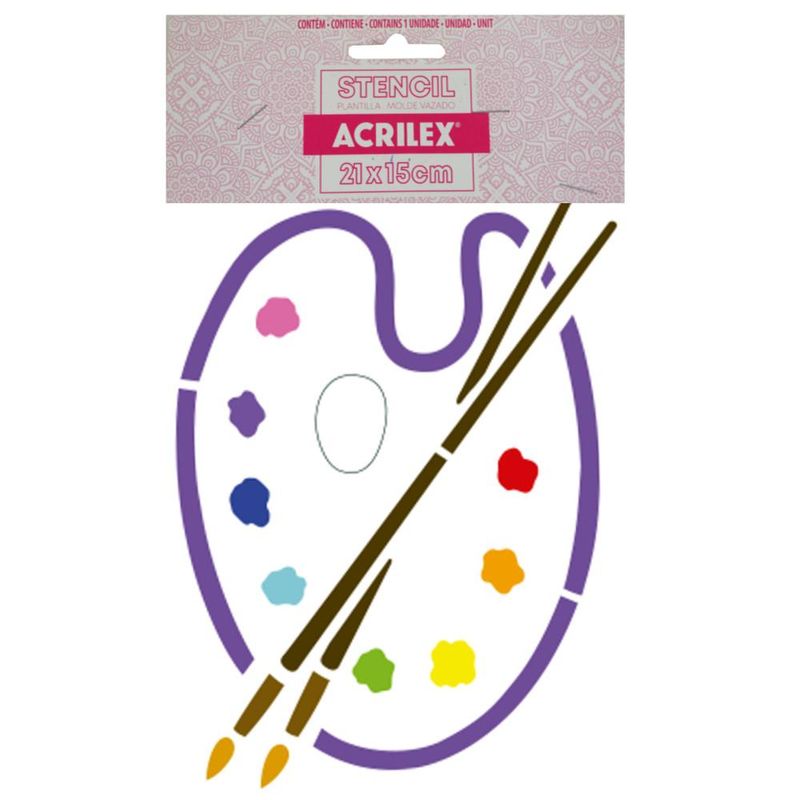 Stencil Simples de Acetato para Pintura 210x150mm Ref. 1124 Aquarela Acrilex (01 unidade)