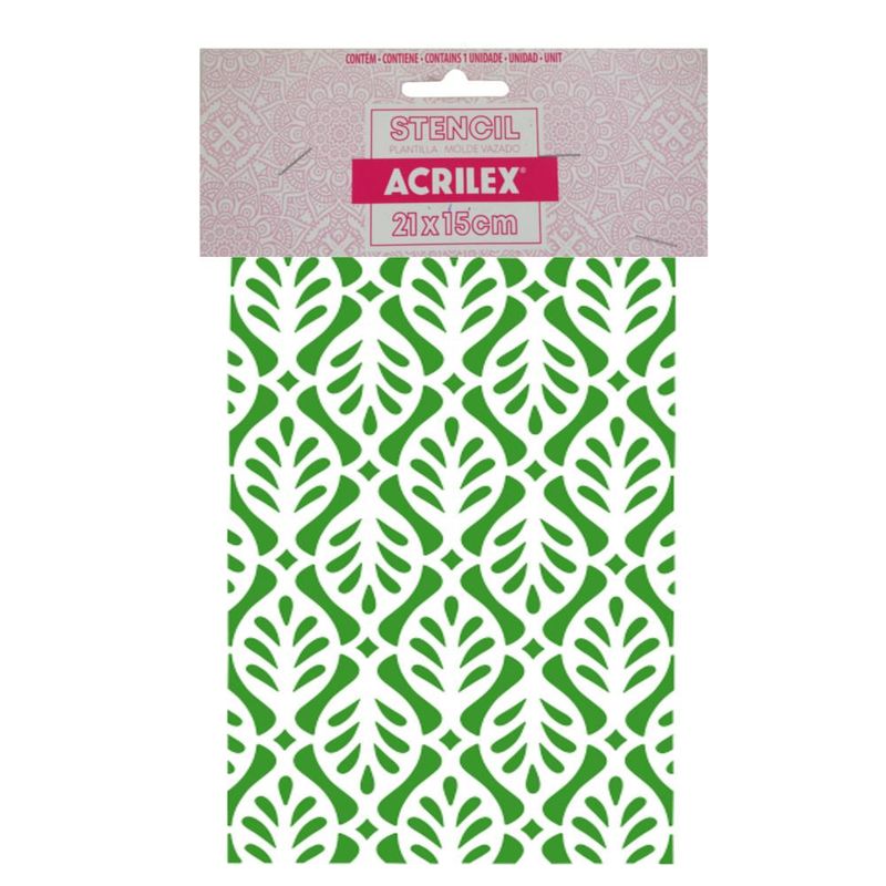 Stencil Simples de Acetato para Pintura 210x150mm RF1509 Estamparia 4 Acrilex (01 Unidade)