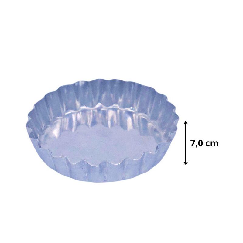 Forma de Alumínio para Torta Maçã Crespa Fundo Fixo 7cm N. 7 Ref. 0265 Caparroz (12 unidades)