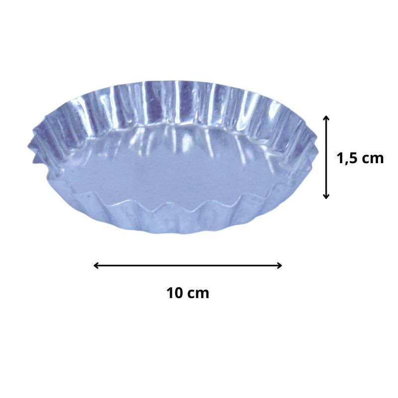 Forma-de-Aluminio-para-Torta-Crespa-Fundo-Fixo-10cm-N.4-Ref.-245-Aluminio-Circular--12-unidades-