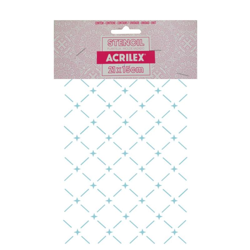 Stencil Simples de Acetato para Pintura 250x150mm RF1151 Borda 2 Acrilex (01 unidade)