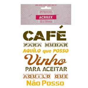 Stencil Simples de Acetato para Pintura 250x150mm RF1545 Café/Vinho Acrilex (01 unidade)