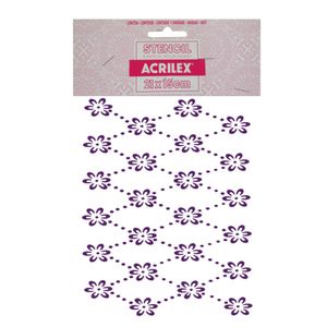 Stencil Simples de Acetato para Pintura 210x150mm RF1225 Flores Acrilex (01 Unidade)