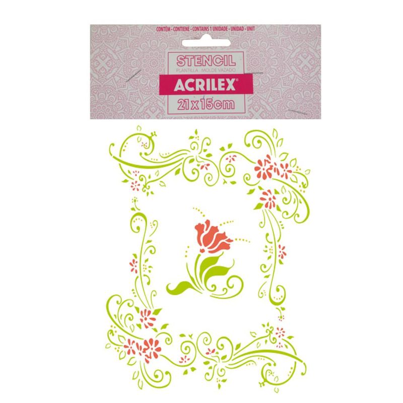 Stencil-Simples-de-Acetato-para-Pintura-210x150mm-RF1232-Primavera-Acrilex--01-Unidade-