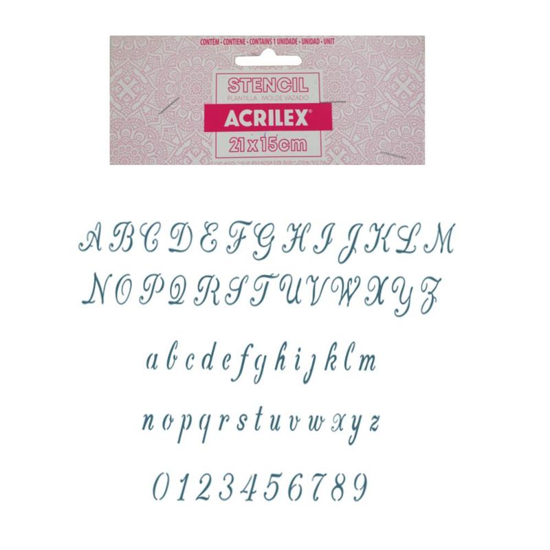 Stencil-Simples-de-Acetato-para-Pintura-210x150mm-RF1180-Alfabeto-2-Acrilex--01-Unidade-