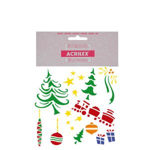 Stencil Simples de Acetato para Pintura 130x130mm RF1115 Natal Acrilex (01 Unidade)