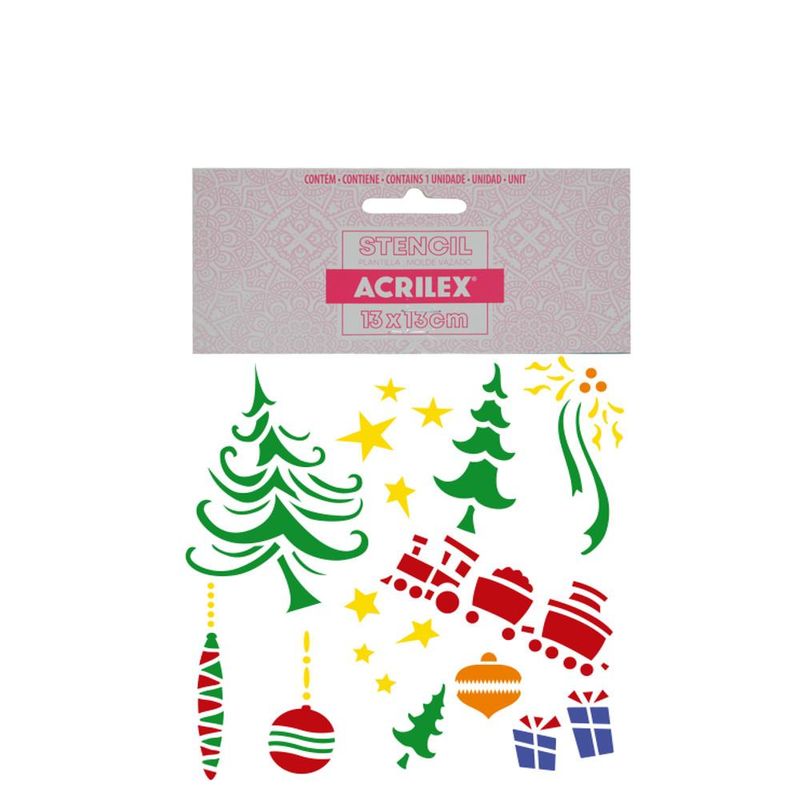 Stencil-Simples-de-Acetato-para-Pintura-130x130mm-RF1115-Natal-Acrilex--01-Unidade-