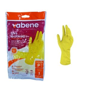 Luva de Látex Multiuso Limpeza Leve Tamanho P 7" Amarelo Vabene (01 Par)