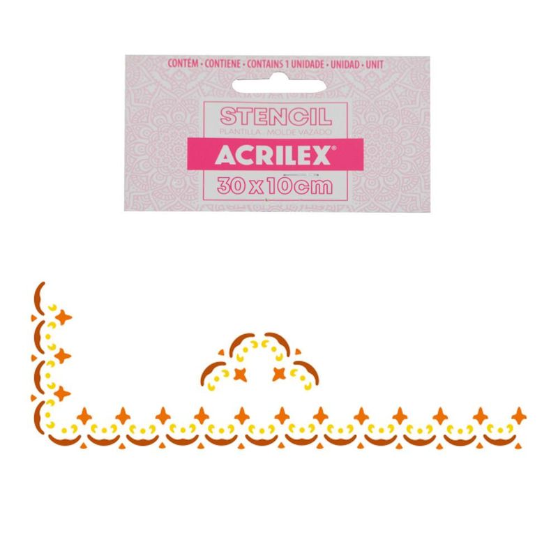 Stencil Simples de Acetato para Pintura 300x100mm RF1126 Cantoneira Acrilex (01 Unidade)
