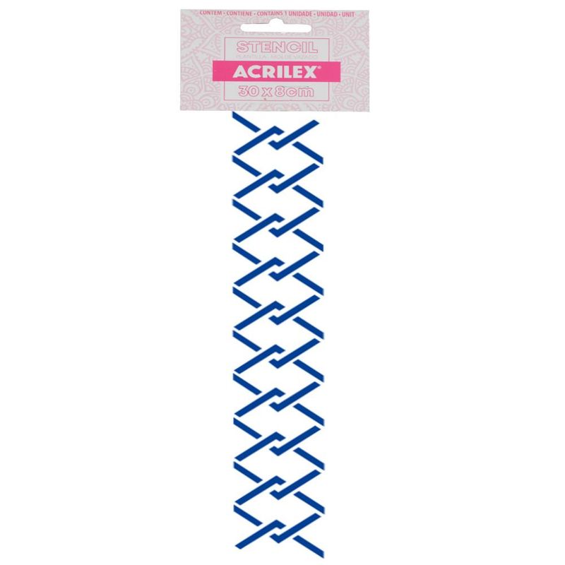 Stencil Simples de Acetato para Pintura 300x80mm RF1153 Borda 3 Acrilex (01 Unidade)