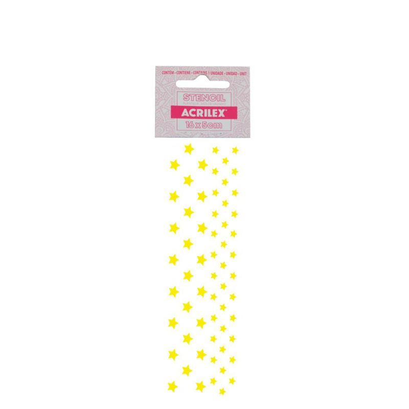 Stencil-Simples-de-Acetato-para-Pintura-160x50mm-RF1223-Estrelas-Acrilex--01-Unidade-