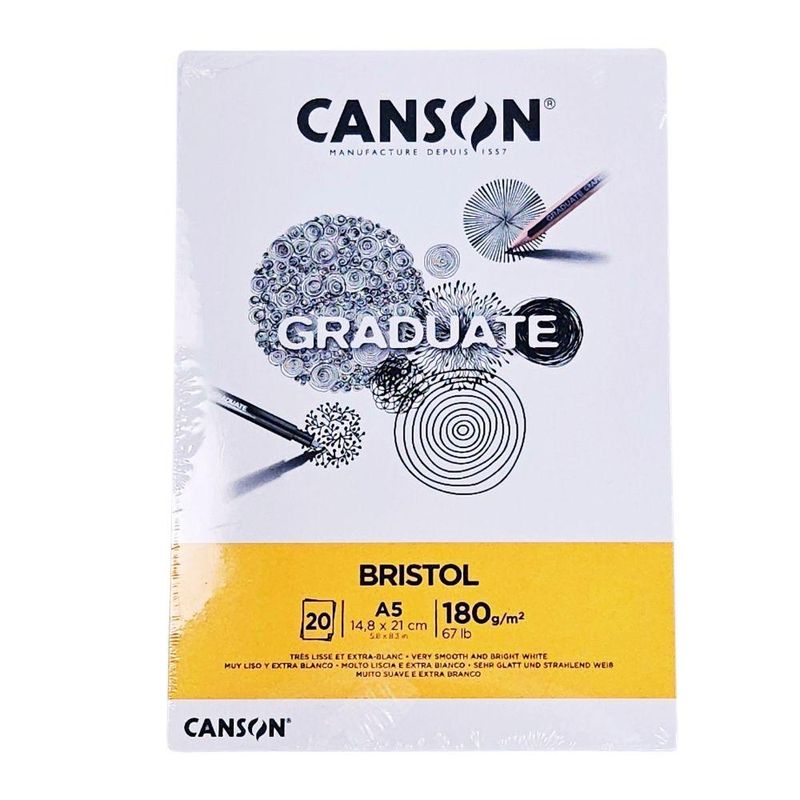 Bloco-Papel-Desenho-Graduate-Bristol-A5-148x210mm-180g-m-Canson--20-Folhas-