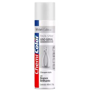 Tinta em Spray Uso Geral Chemi Color Edition Branco Brilhante 400ml Baston (01 unidade)