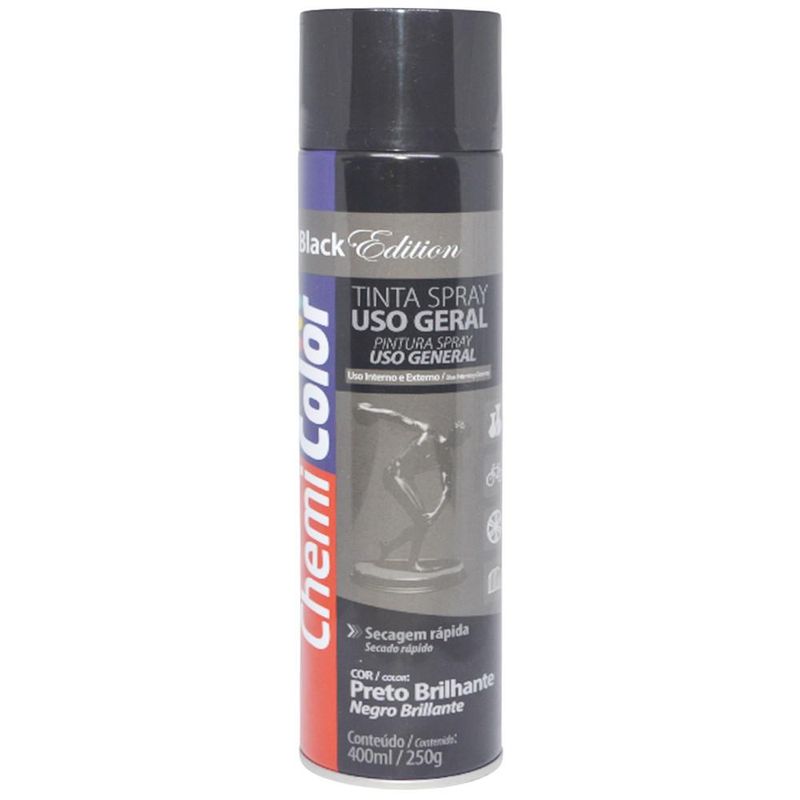 Tinta-em-Spray-Uso-Geral-Chemi-Color-Edition-Preto-Brilhante-400ml-Baston--01-unidade-
