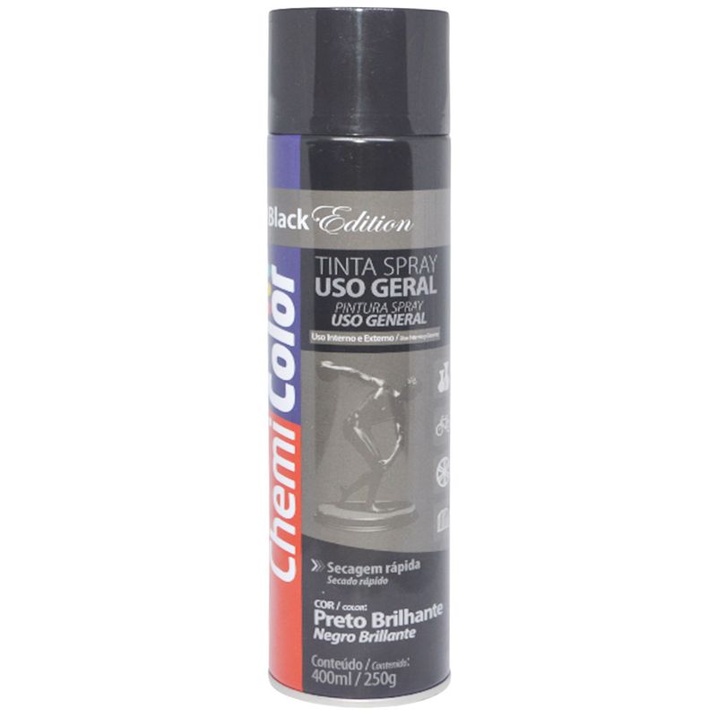 Tinta-em-Spray-Uso-Geral-Chemi-Color-Edition-Preto-Brilhante-400ml-Baston--01-unidade-