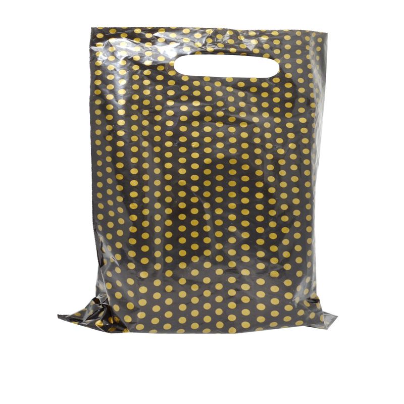 Bolsa-Sorriso-Preta-com-Bolas-Douradas-em-Polipropileno-30x40cm-Magnatech--50UND-