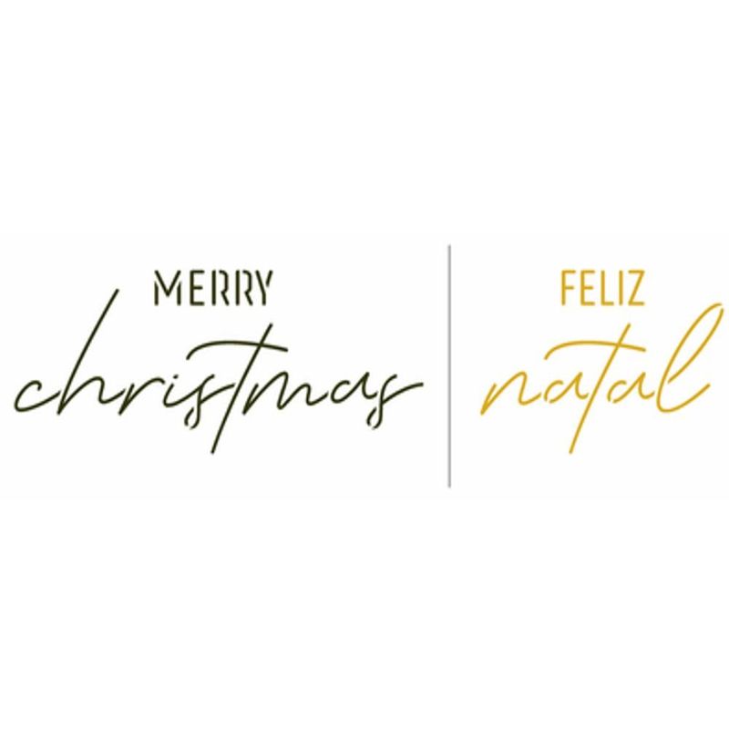 Stencil Simples de Acetato para Pintura 10x30cm Ref. OPA 3280 Frase Merry Christmas III OPA (01 unidade)