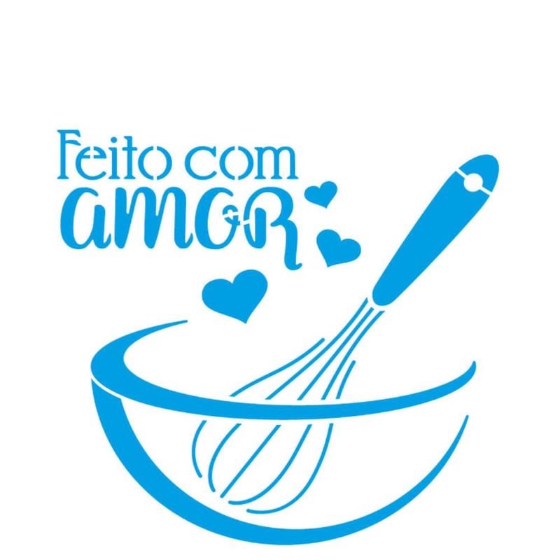 Stencil Simples de Acetato para Pintura 14x14cm Ref. STA-161 Feito Com Amor Litoarte (01 Unidade)
