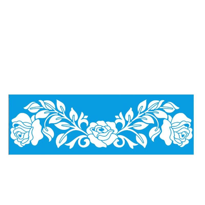 Stencil-Simples-de-Acetato-para-Pintura-8x28cm-Ref.-STE-424-Rosas-Litoarte--01-Unidade-