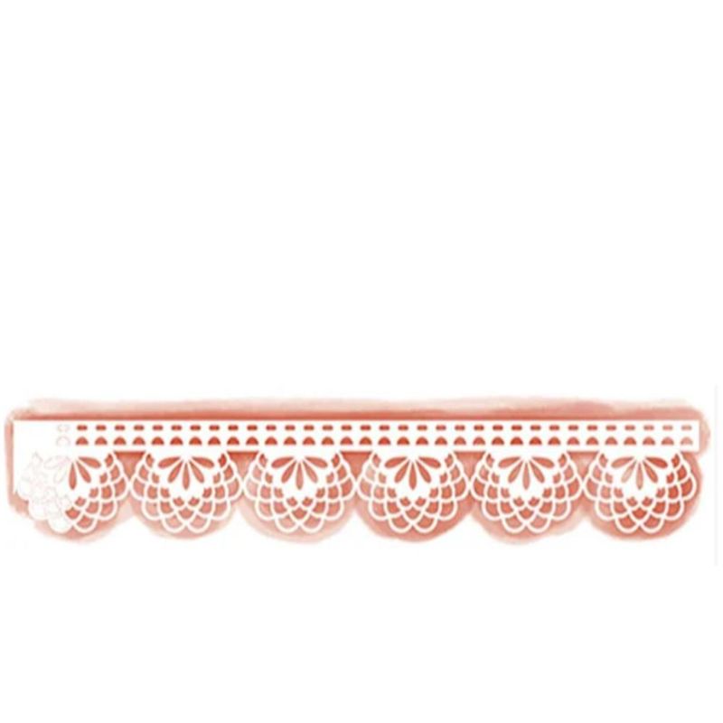 Stencil Simples de Acetato para Pintura 4x28cm Ref. STAB-018 Barra Renda IX Litoarte (01 Unidade)